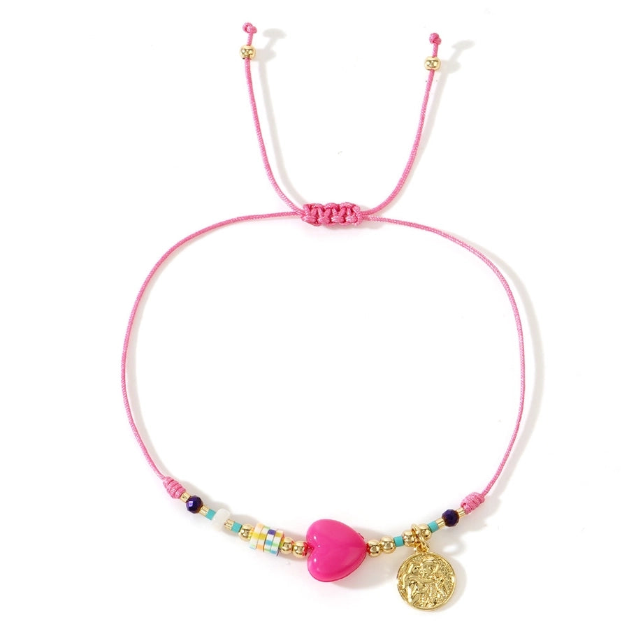 Casual Cross Palm Heart Shape 314 Stainless Steel Beaded rope Woven Chain String Bracelets