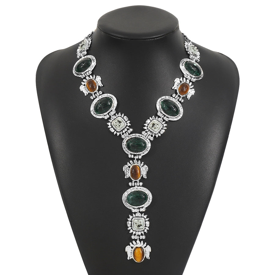 Vintage Style Ethnic Style Geometric Resin Iron  Pendant Necklaces