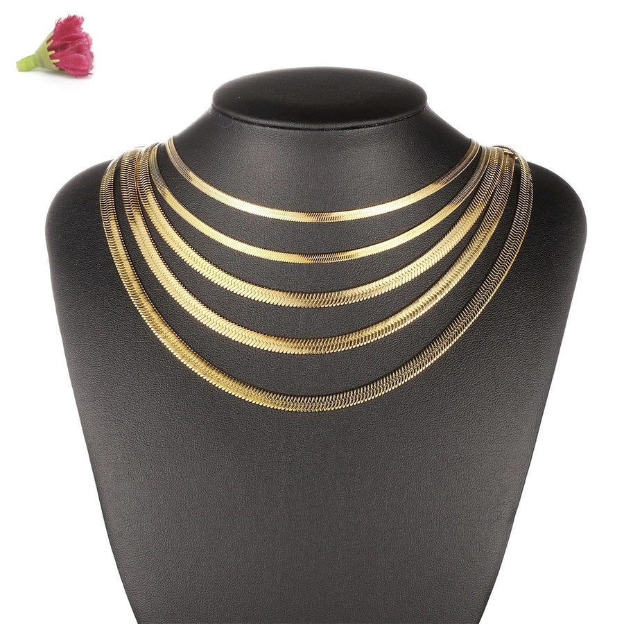 Jewelry Casual Elegant Simple Style Solid Color 304 Stainless Steel 18K Gold Plated Necklace