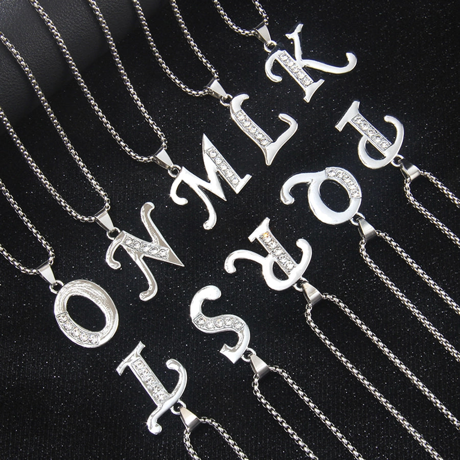 Simple Style letter 201 Stainless Steel Zinc alloy Unisex Pendant Necklace