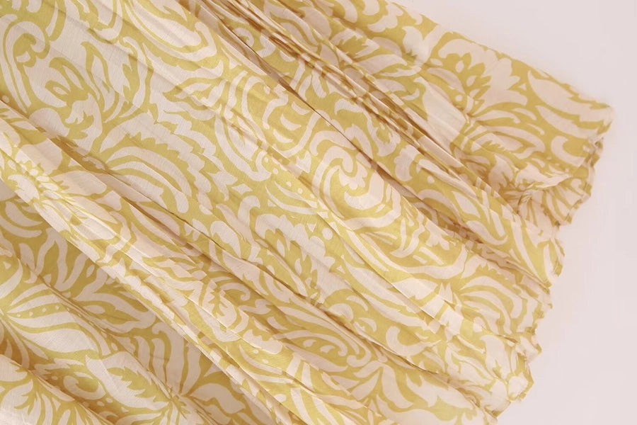 Summer Simple Style Flower Polyester Midi Dress Skirts