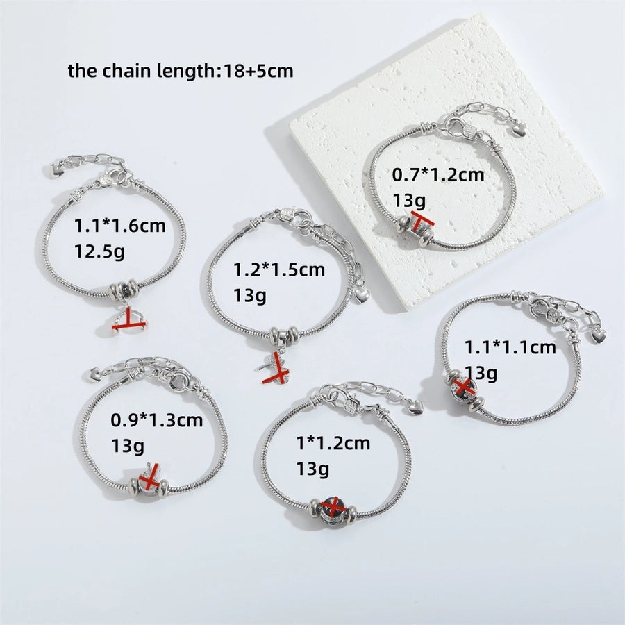 Jewelry Elegant Simple Style Commute Heart Shape Copper Zircon 14K Gold Plated Bracelets