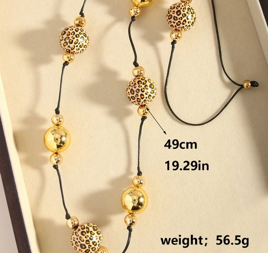 Retro Leopard Wood Metal  Pendant Necklaces