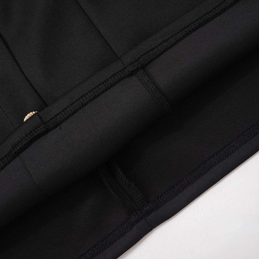 Women's Hip skirt Elegant Halter Neck Contrast Binding Short Sleeve Contrast Binding Above Knee Daily