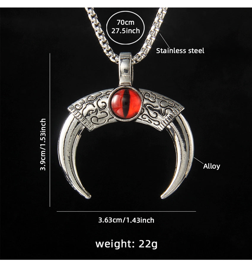 Hip-Hop Vintage Style Devil's Eye Horns 201 Stainless Steel Alloy Plating Unisex Pendant Necklace