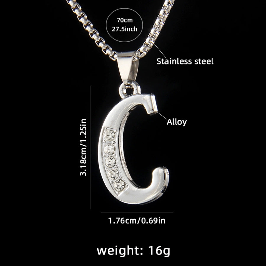 Simple Style letter 201 Stainless Steel Zinc alloy Unisex Pendant Necklace