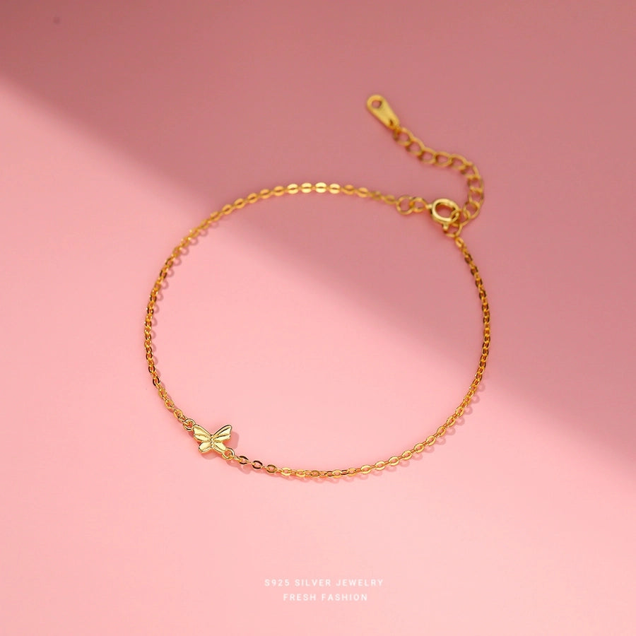 S999 Silver cable chain Bracelets Casual