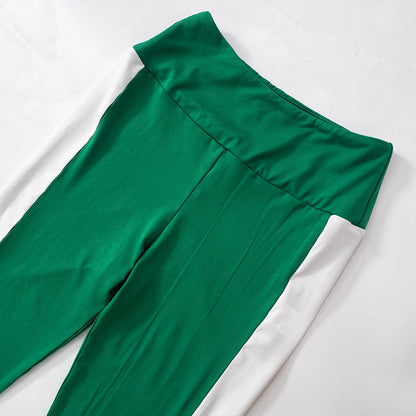 Gym Park Women's Casual Contrast Binding Polyester Pants Sets Pants Sets
