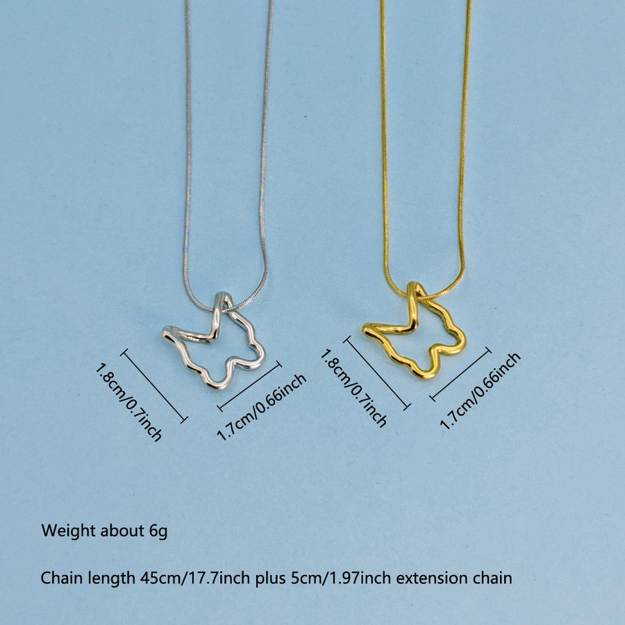 Jewelry Elegant Simple Style Classic Style Butterfly 304 Stainless Steel Pendant Necklace
