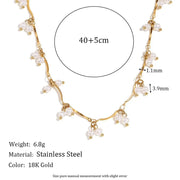Joint Tassel Imitation Pearl Pendant Necklace-Gold