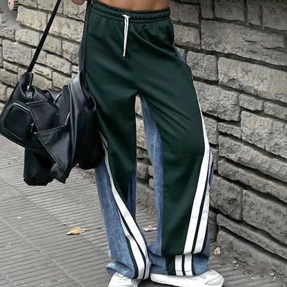 Women's Holiday Streetwear Color Block Full Length Casual Pants