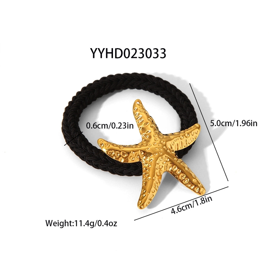 Women's IG Style French Style Beach Starfish 304 Stainless Steel Elastic Band Hair Tie
