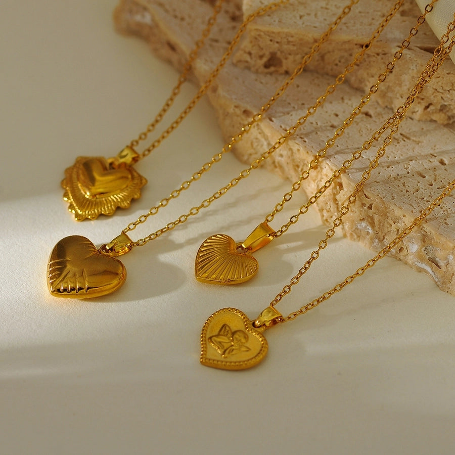 Jewelry Elegant Glam Luxurious Heart Shape 304 Stainless Steel Necklace