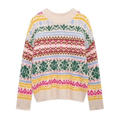 Women's Sweater Long Sleeve Sweaters & Cardigans Streetwear Flower