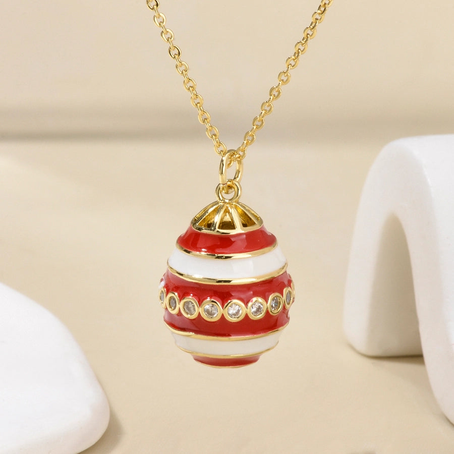 Jewelry IG Style Simple Style Rejuvenating device Copper Rhinestones Epoxy Inlay Pendant Necklace