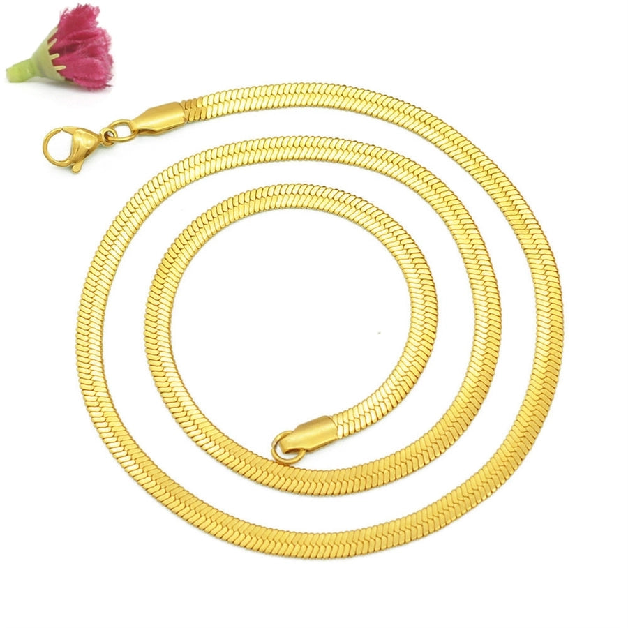 Jewelry Casual Elegant Simple Style Solid Color 304 Stainless Steel 18K Gold Plated Necklace