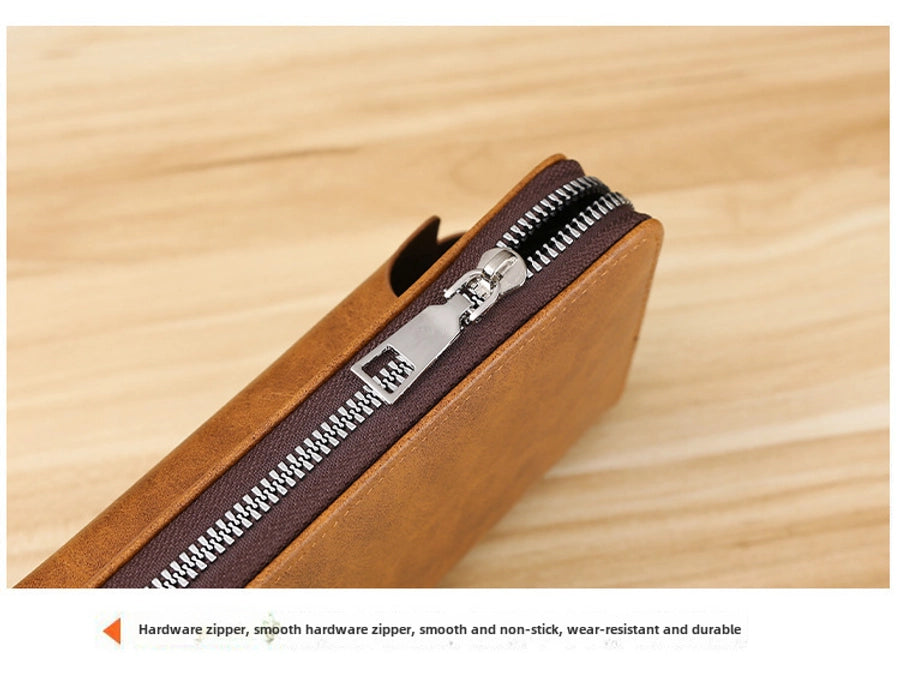 Men's wallet long new wallet multi-card wallet men's business zipper multi-functional mobile phone bag  direct sales