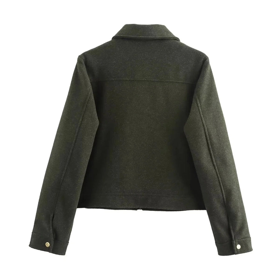 Women's Preppy Style Solid Color Coat Woolen Coat