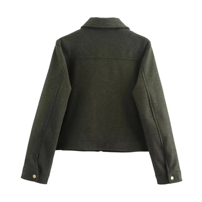 Women's Preppy Style Solid Color Coat Woolen Coat