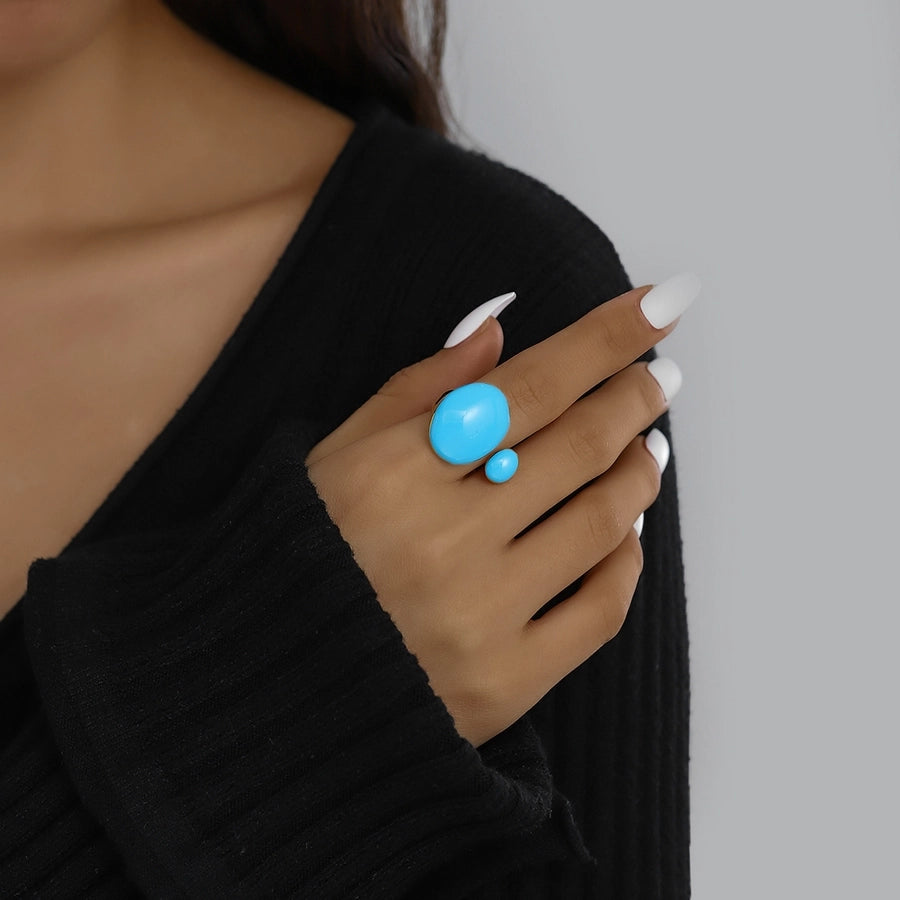 Jewelry Elegant Classical Vintage Style Geometric Water Droplets 316L Stainless Steel  Titanium Steel Wide Band Rings Open Rings