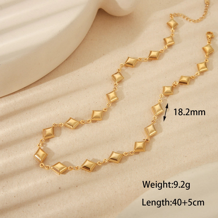 Jewelry Retro Simple Style Geometric Cross 304 Stainless Steel 18K Gold Plated Jewelry Set