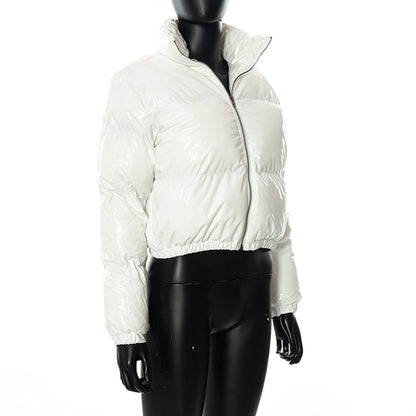 Women's Streetwear Solid Color Zipper Coat cotton clothes