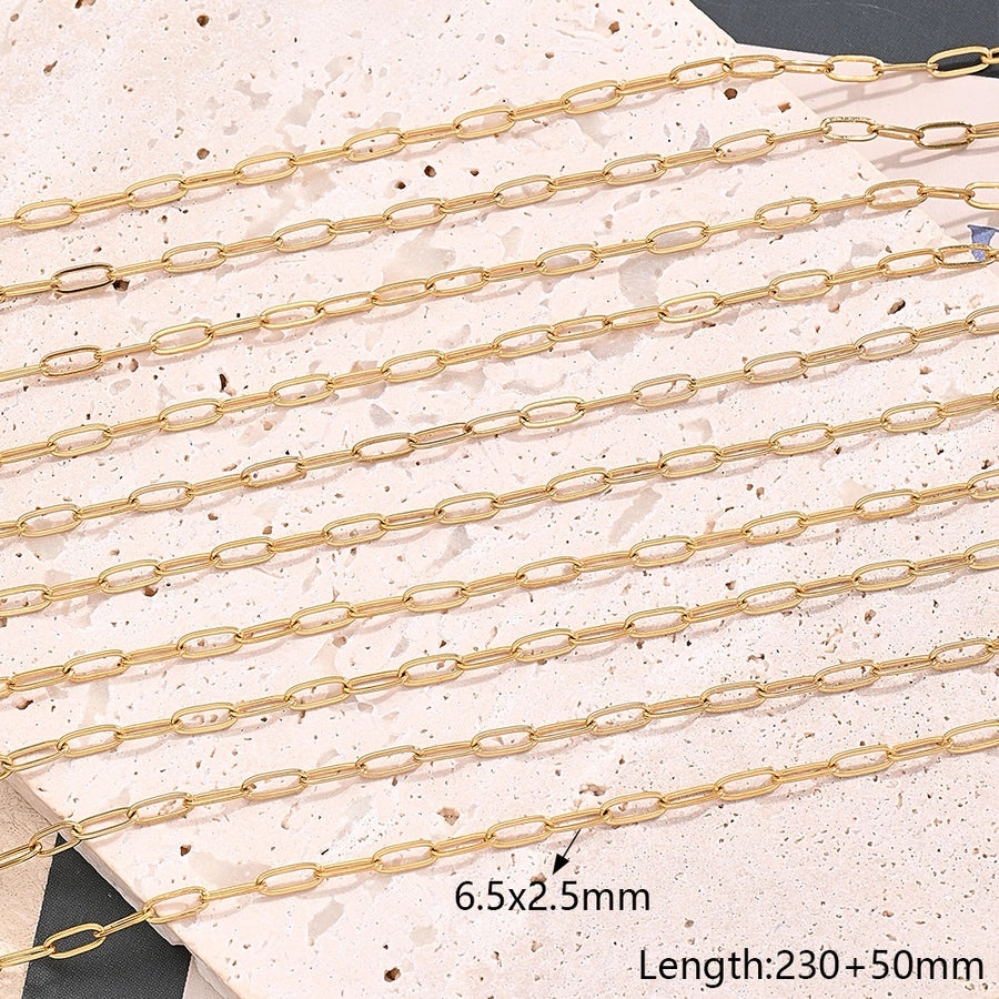 10 Strands/Package 304 Stainless Steel 18K Gold Plated cable chain snake chain figaro chain Polished Length: 170 50mm Length: 190 50mm Length:230+50mm Jewelry Accessories