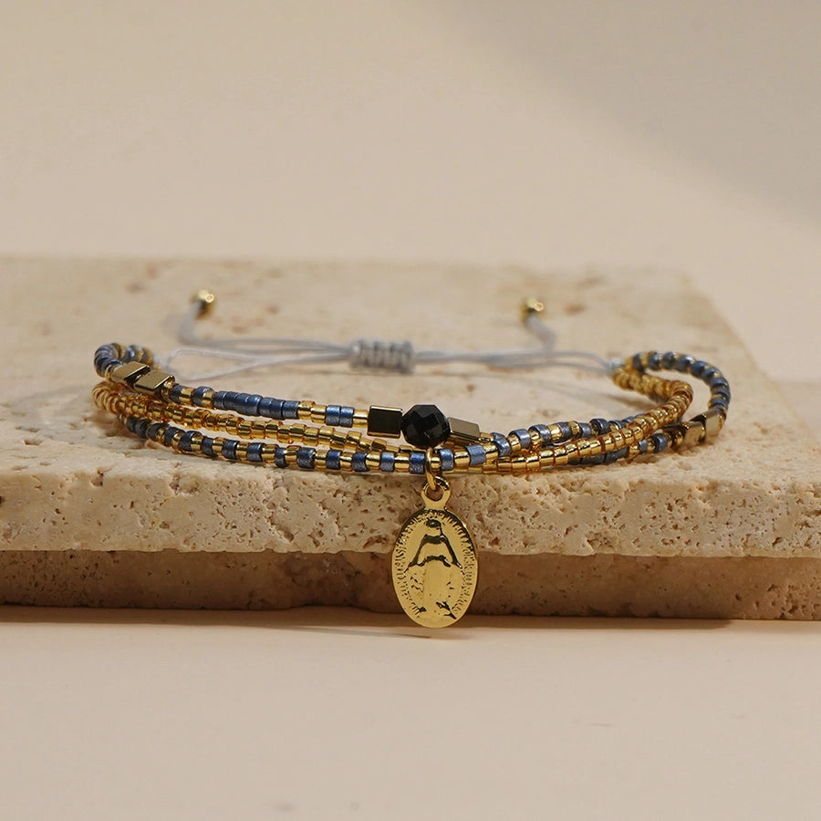 Casual Human Seed Bead rope Woven Chain Beaded Bracelets