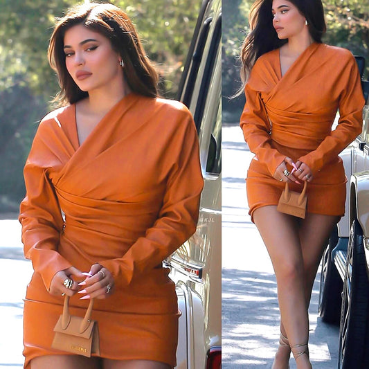 Women's Sheath Dress Streetwear Oblique collar Pleated Long Sleeve Solid Color Above Knee Daily
