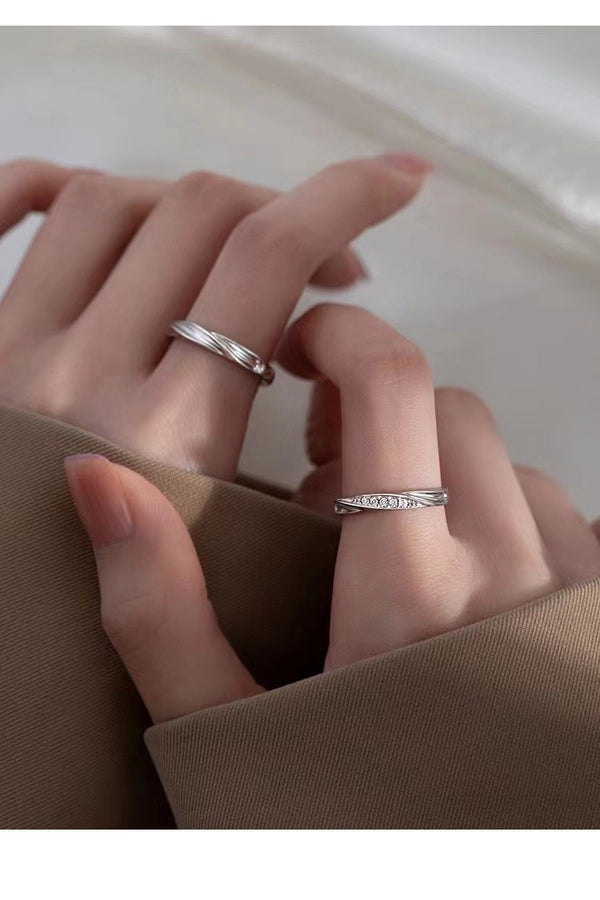 s925 Sterling Silver Mobius Couple Ring Fashion Personality Niche Design Plain Ring Ring