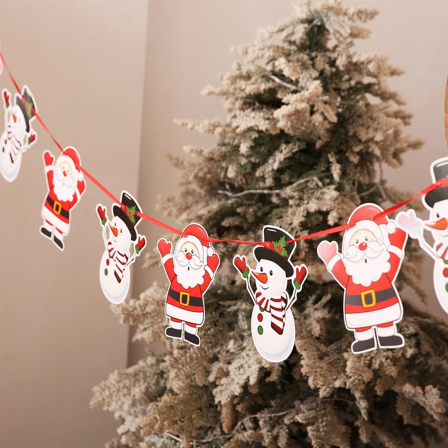 Christmas Paper Flag Christmas Window Hotel Scene Decoration Flag  Santa Claus Flag