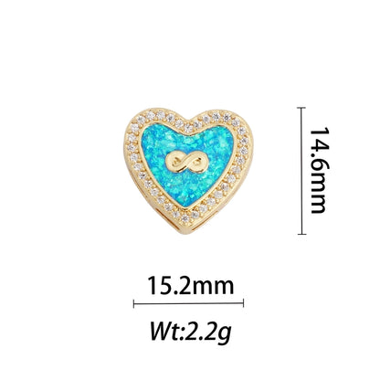 1 Piece Copper Geometric Letter Heart Shape