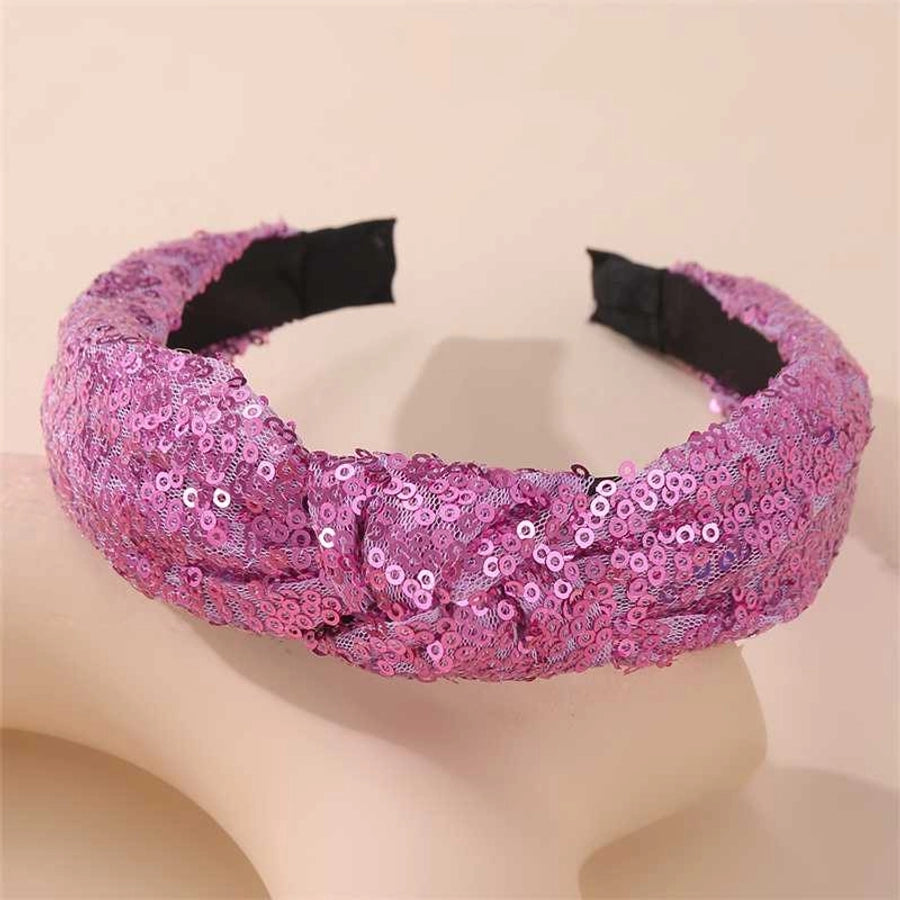 Women's Sweet Simple Style Colorful Solid Color Polyester Sequins Hair Band