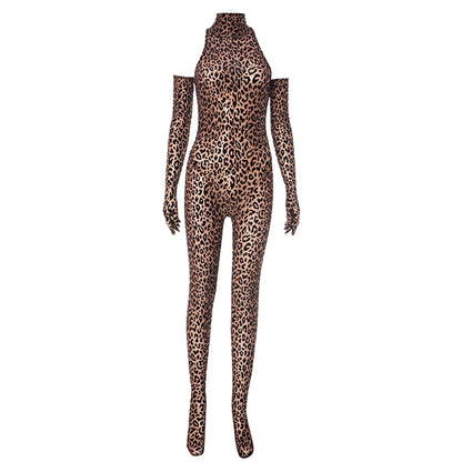 Women's Masquerade Streetwear Leopard Jumpsuits Jumpsuits