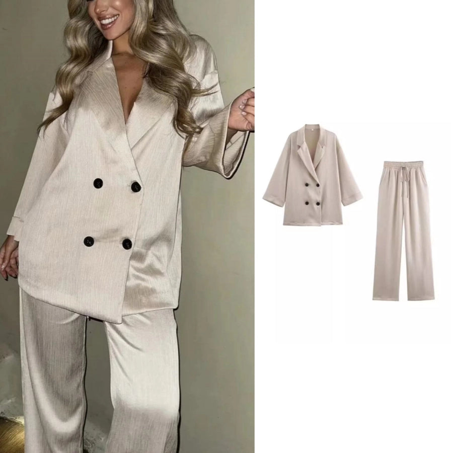 Daily Women's British Style Solid Color Polyester Pants Sets Pants Sets
