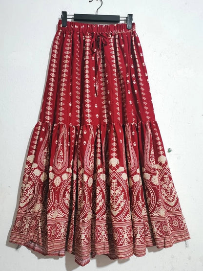 Summer Vacation Printing Polyester Maxi Long Dress Skirts