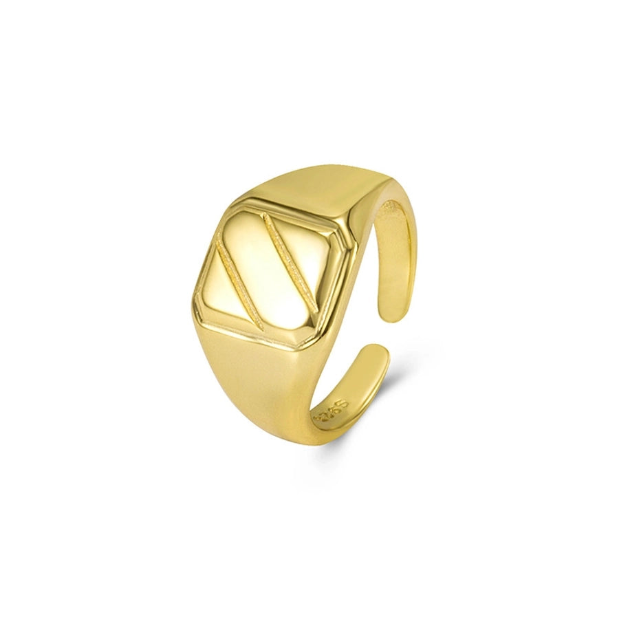 925 Sterling Silver Geometric Adjustable Ring