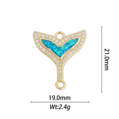 1 Piece Copper Butterfly Fish Tail Pendant