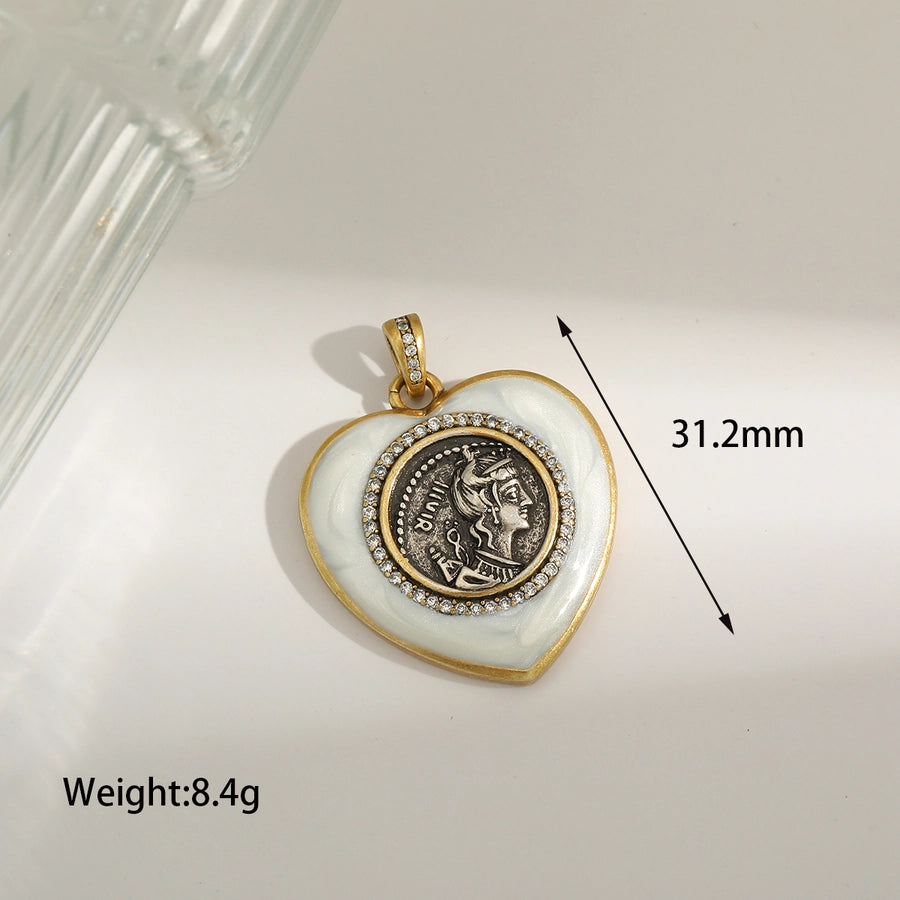 1 Piece Hole 1~1.9mm Copper 18K Gold Plated Heart Shape Polished Pendant Chain Jewelry Accessories