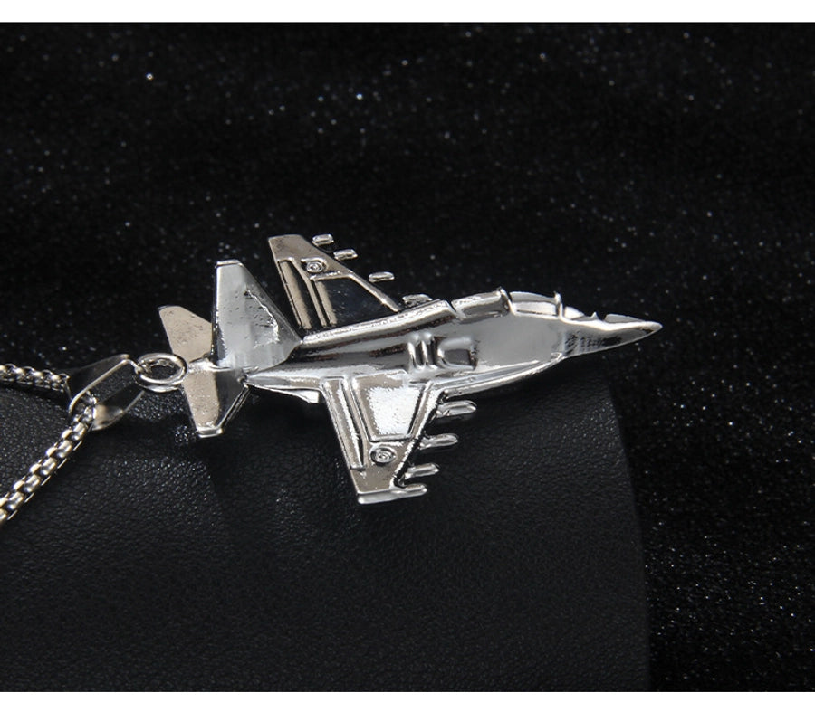 Hip-Hop Airplane 201 Stainless Steel Alloy Unisex Pendant Necklace