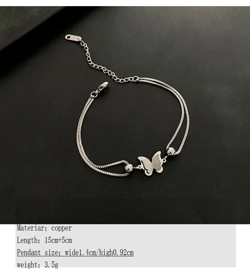 Casual Lady Simple Style Butterfly Titanium Steel box chain Bracelets In Bulk Stainless Steel Bracelets