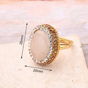 White Crystal Ring (Gold)