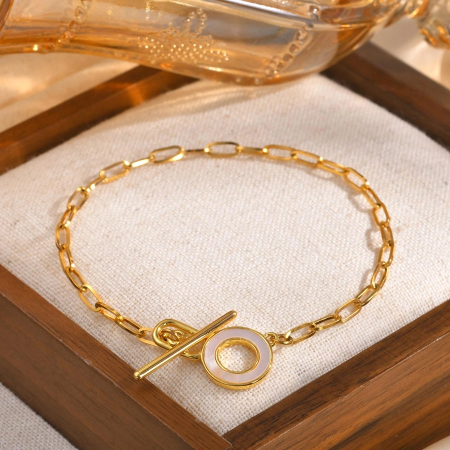 Jewelry IG Style Flower 201 Stainless Steel Copper Zircon 18K Gold Plated Bracelets