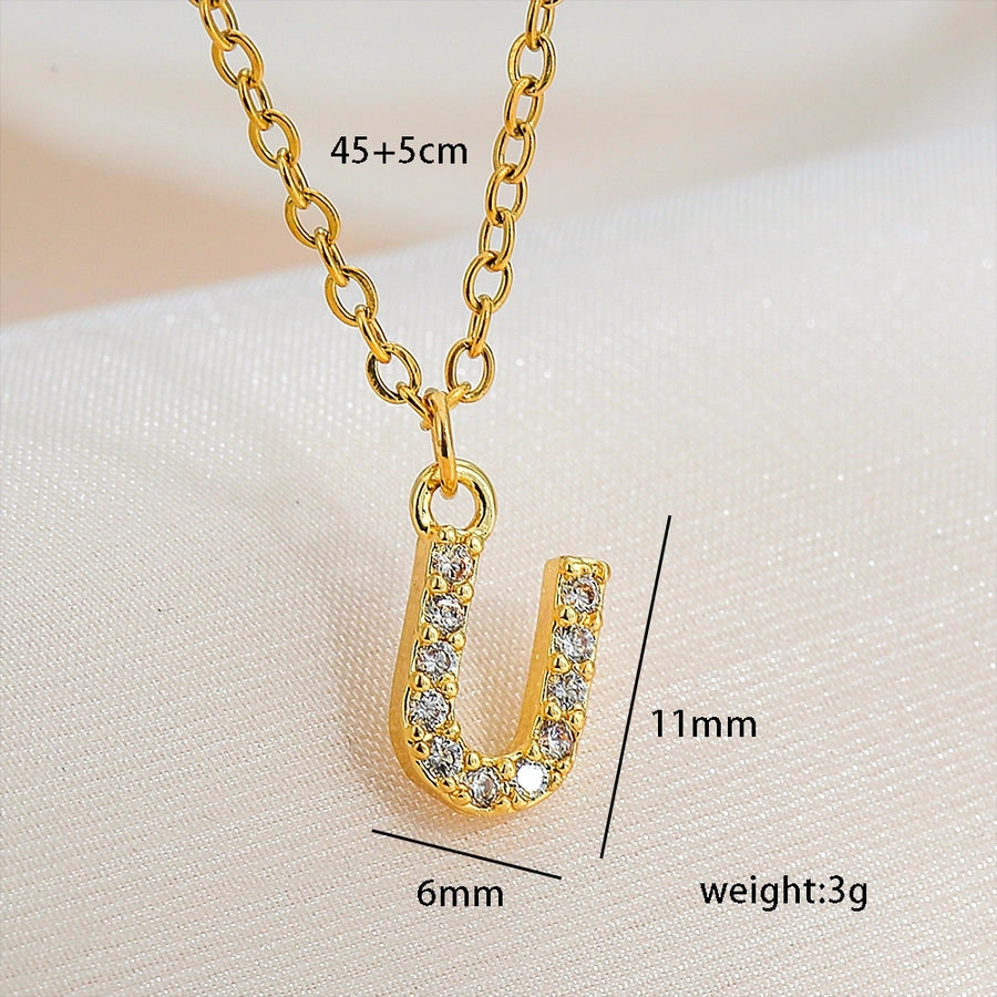 Jewelry Basic Retro Classic Style Letter 304 Stainless Steel Copper Pendant Necklace