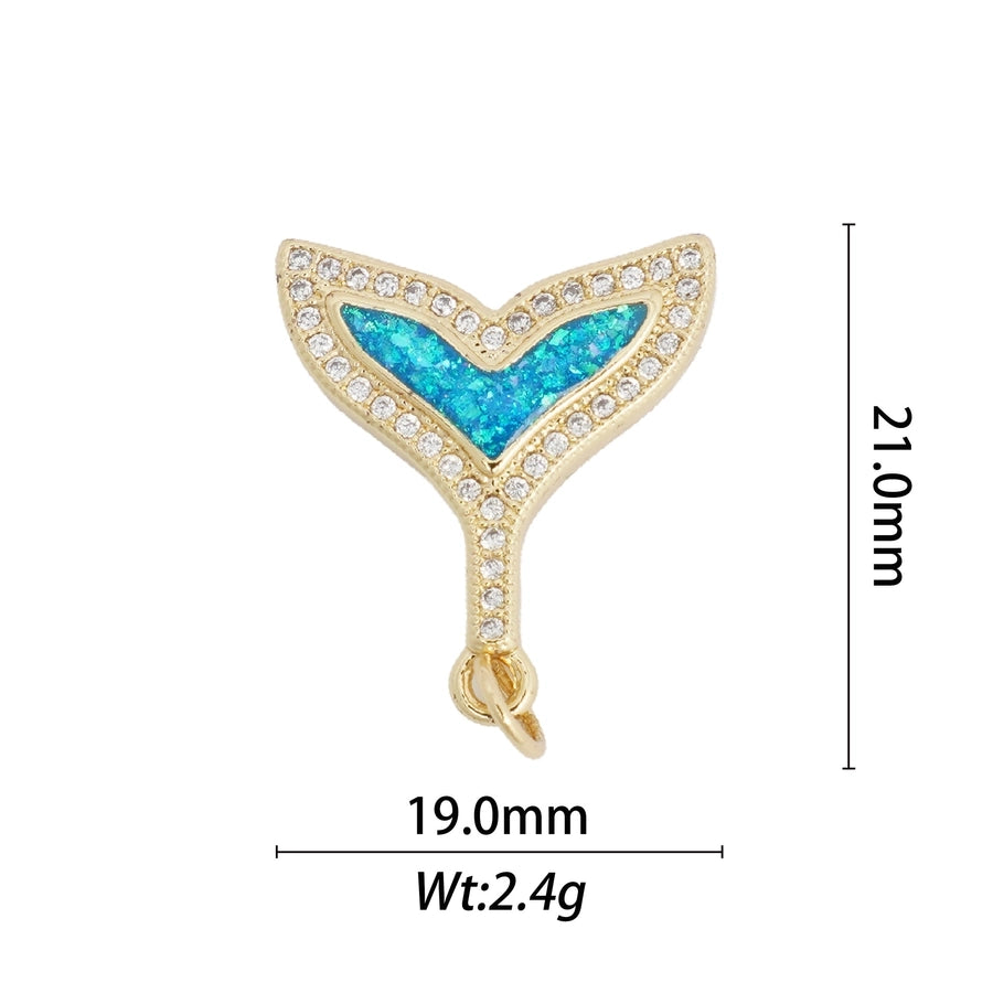 1 Piece Copper Butterfly Fish Tail Pendant