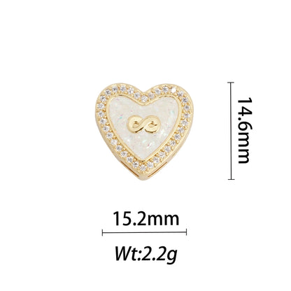 1 Piece Copper Geometric Letter Heart Shape