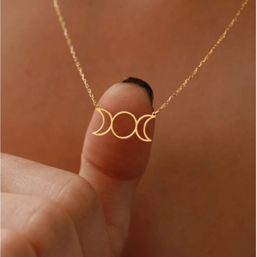 Jewelry Simple Style Sun Moon 304 Stainless Steel Pendant Necklace