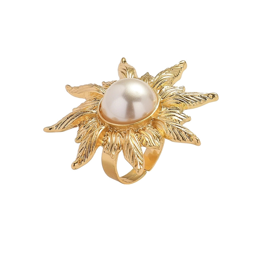 Elegant Classic Style Flower Alloy Women's Adjustable Ring Rings