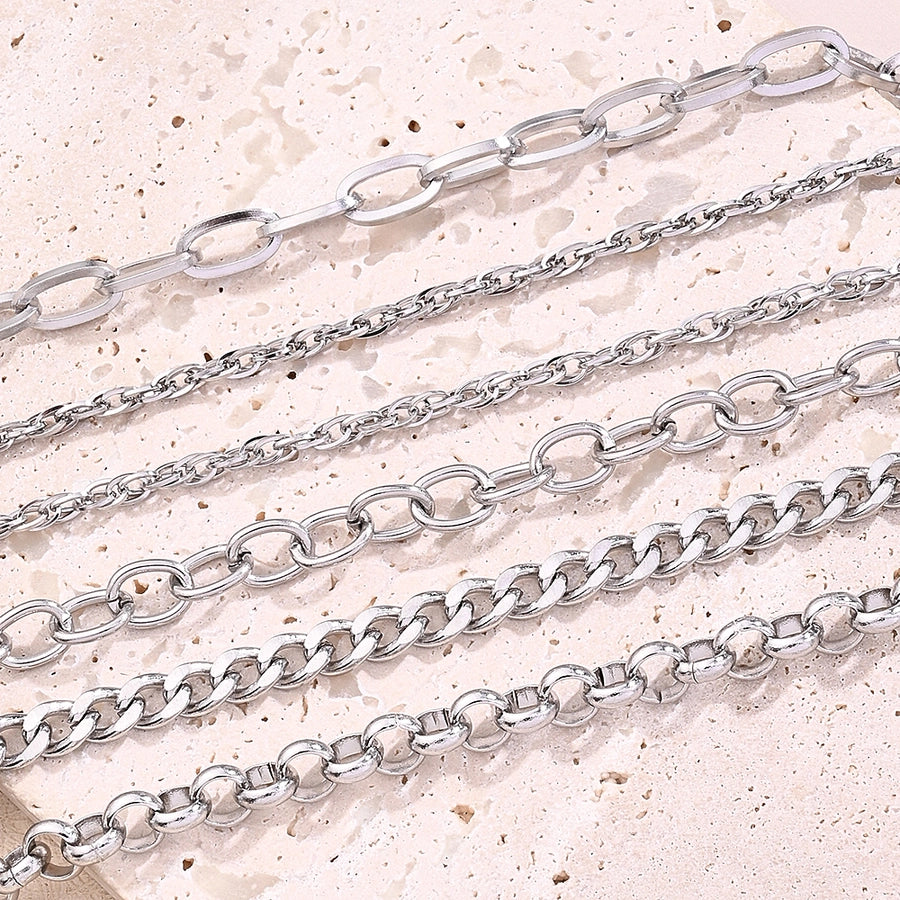 10 Strands/Package 5 Strands/Package 304 Stainless Steel Cuban Link Chain Curb Chain cable chain Belcher Chain Polished Length: 170 50mm Length: 220mm Length:230+50mm Jewelry Accessories