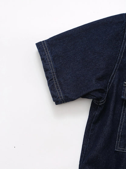 Daily Women's Simple Style Classic Style Solid Color Denim Pocket Skirt Sets Skirt Sets